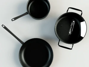 set of pans 3D Model