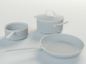 set of pans 3Dモデル