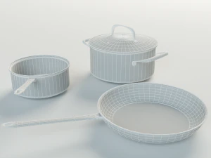 set of pans 3D Model