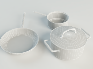 set of pans 3Dモデル