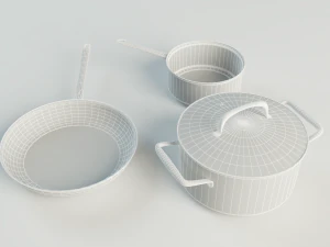 set of pans 3D Model