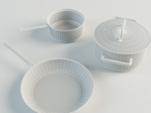 set of pans 3Dモデル