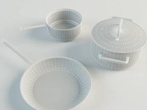 set of pans 3D Model