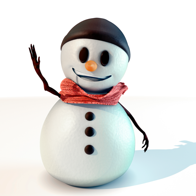 snowman rigged 3D Model .c4d .max .obj .3ds .fbx .stl .blend 
