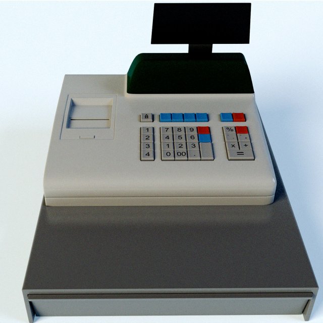 cash register 3D Model .c4d .max .obj .3ds .fbx .stl .blend 