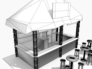 kiosk on the beach 3D Model