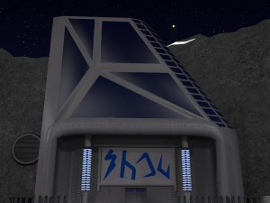 space city in a crater Modelo 3D