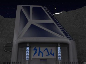 space city in a crater 3D Model