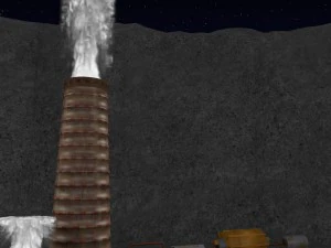 space city in a crater 3D Model