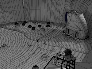 space city in a crater Modelo 3D