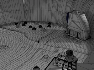 space city in a crater 3D Model