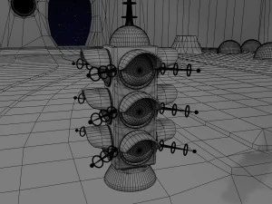 space city in a crater 3D Model