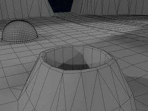 space city in a crater 3D Model