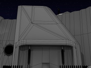 space city in a crater Modelo 3D