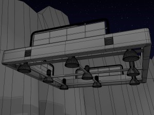 space city in a crater Modelo 3D