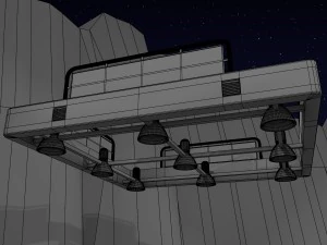 space city in a crater 3D Model