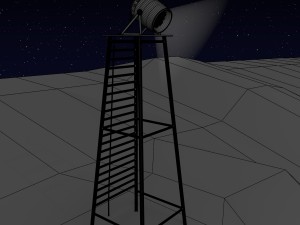 space city in a crater Modelo 3D