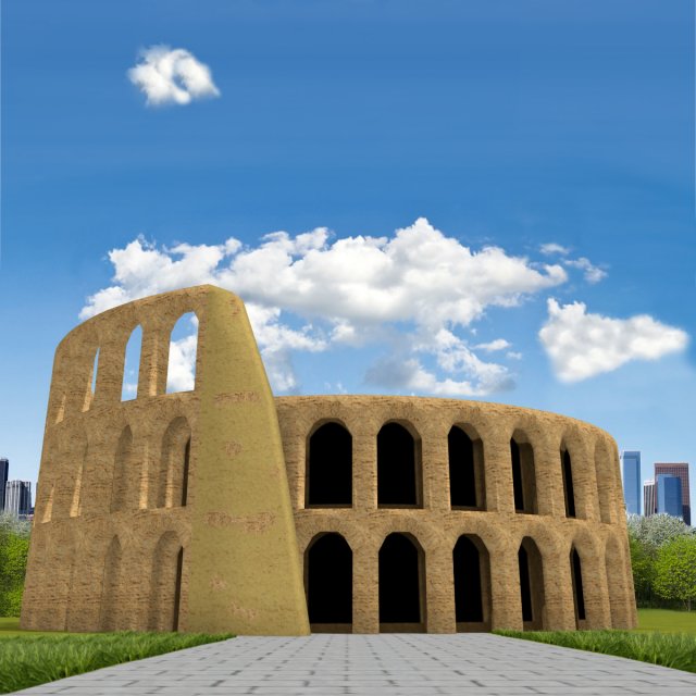 simple colosseum Model 3D .c4d .max .obj .3ds .fbx .stl .blend 