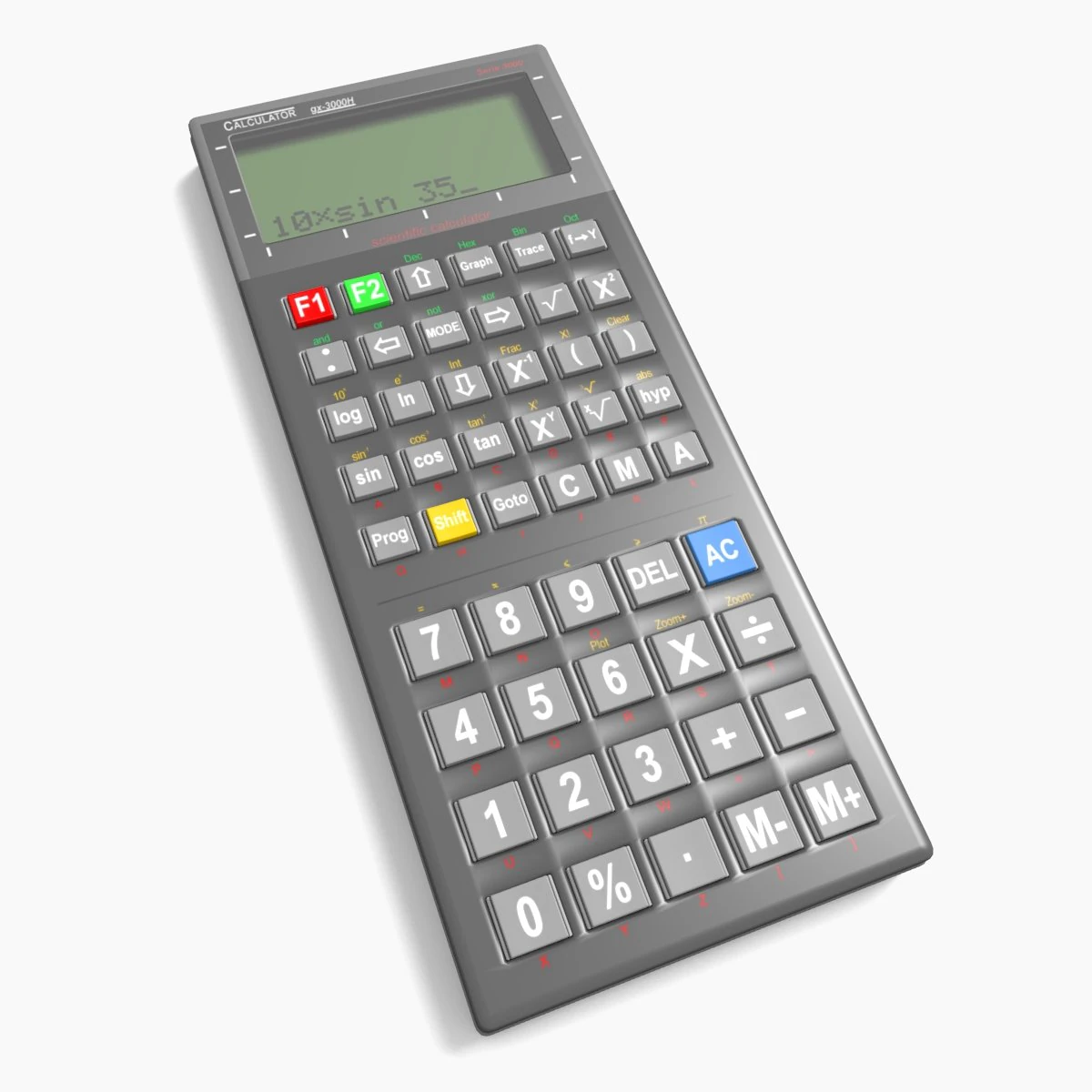 generic scientific calculator 3D Model .c4d .max .obj .3ds .fbx .stl .blend 
