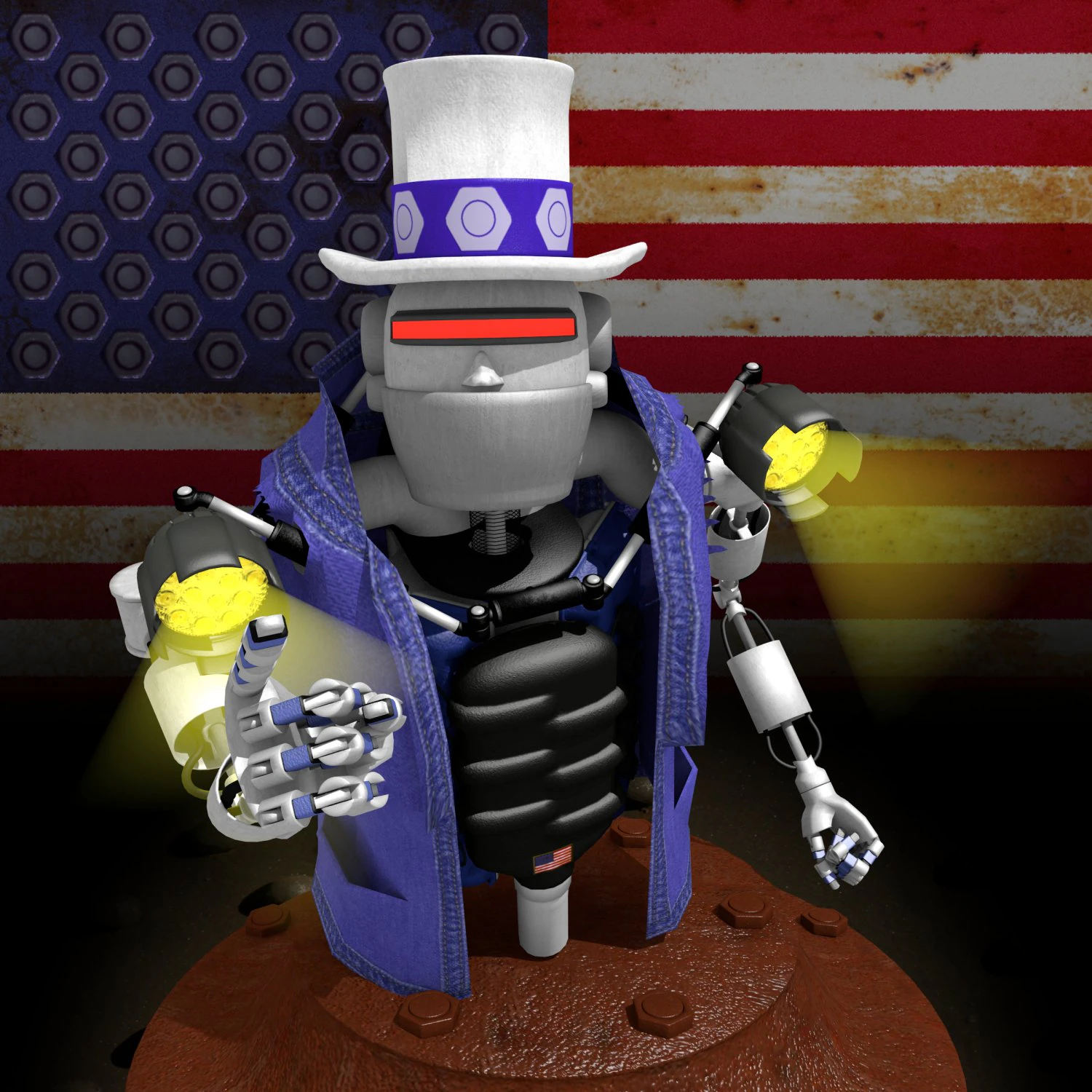 i want you robot 3D Model .c4d .max .obj .3ds .fbx .stl .blend 