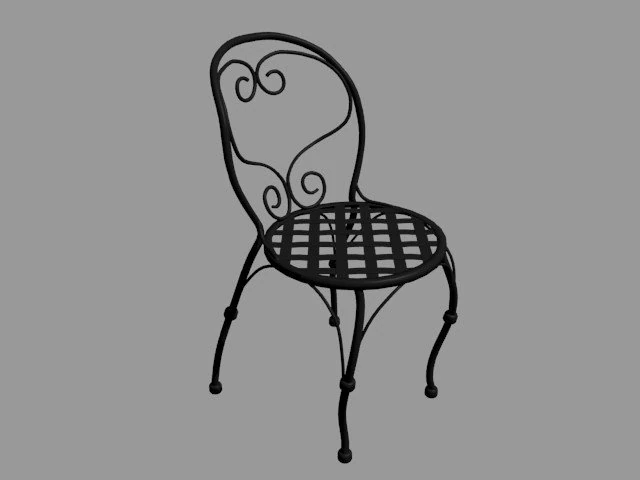 garden chair 3D Model .c4d .max .obj .3ds .fbx .stl .blend 