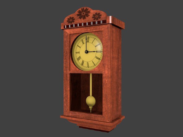 pendulum clock 3D Модель .c4d .max .obj .3ds .fbx .stl .blend 