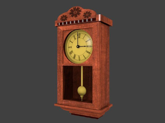pendulum clock 3D Model .c4d .max .obj .3ds .fbx .stl .blend 
