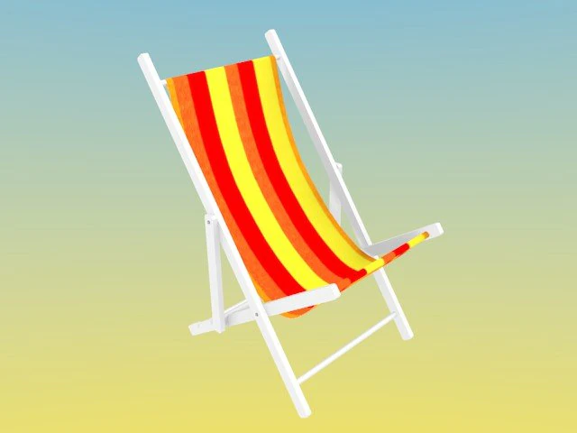 deck chair 3D Model .c4d .max .obj .3ds .fbx .stl .blend 