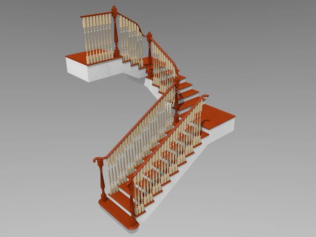 stairway 3D Model .c4d .max .obj .3ds .fbx .stl .blend 