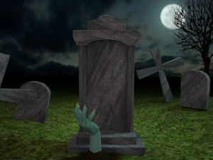 scary cemetery scene 3D Model