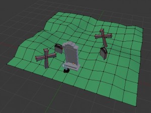 scary cemetery scene Modelo 3D