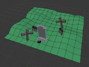 scary cemetery scene 3D Model