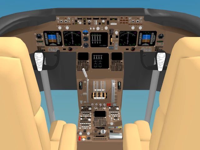 cockpit boeing 747 400 3D Model .c4d .max .obj .3ds .fbx .stl .blend 