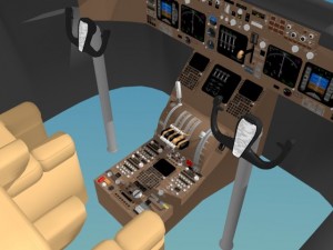 cockpit boeing 747 400 Model 3D