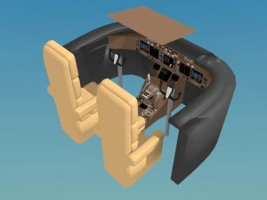 cockpit boeing 747 400 3D Model