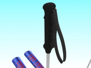 skis and pole 3D Model