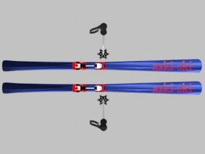 Ski und Stock 3D Modell