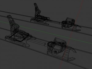 skis and pole 3D Model