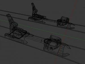 Ski und Stock 3D Modell