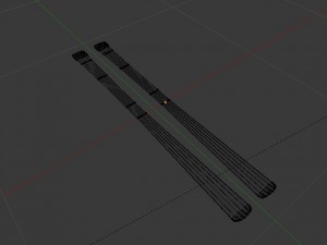 skis and pole 3D Model