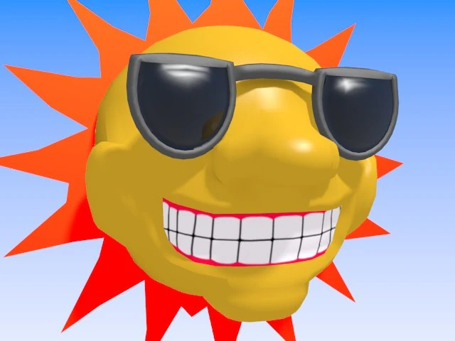 słońce w stylu kresk&oacute;wki Model 3D .c4d .max .obj .3ds .fbx .stl .blend 