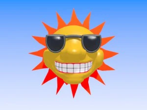 słońce w stylu kresk&oacute;wki Model 3D