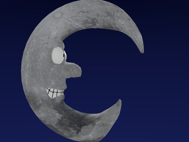 cartoon style moon 3D मॉडल .c4d .max .obj .3ds .fbx .stl .blend 