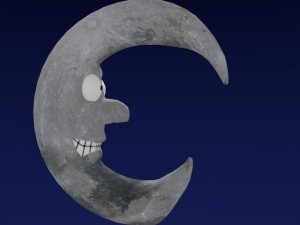cartoon style moon 3D-Modell
