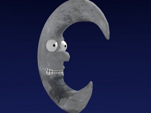 cartoon style moon 3D मॉडल