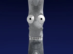 cartoon style moon 3D Model