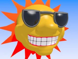 cartoon style sun and moon 3D Model