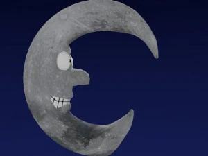 cartoon style sun and moon 3D Model