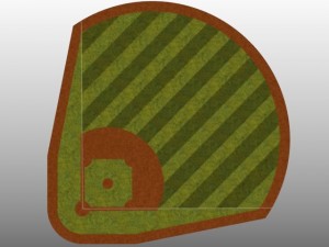 baseball field bat and ball 3D 모델