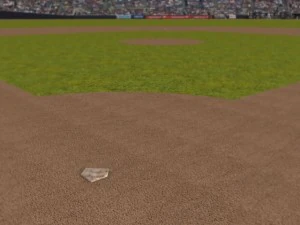 baseball field bat and ball 3D Model